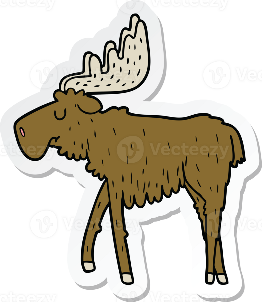sticker of a cartoon moose png