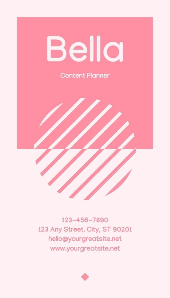 Content Planner Pink Business Card template