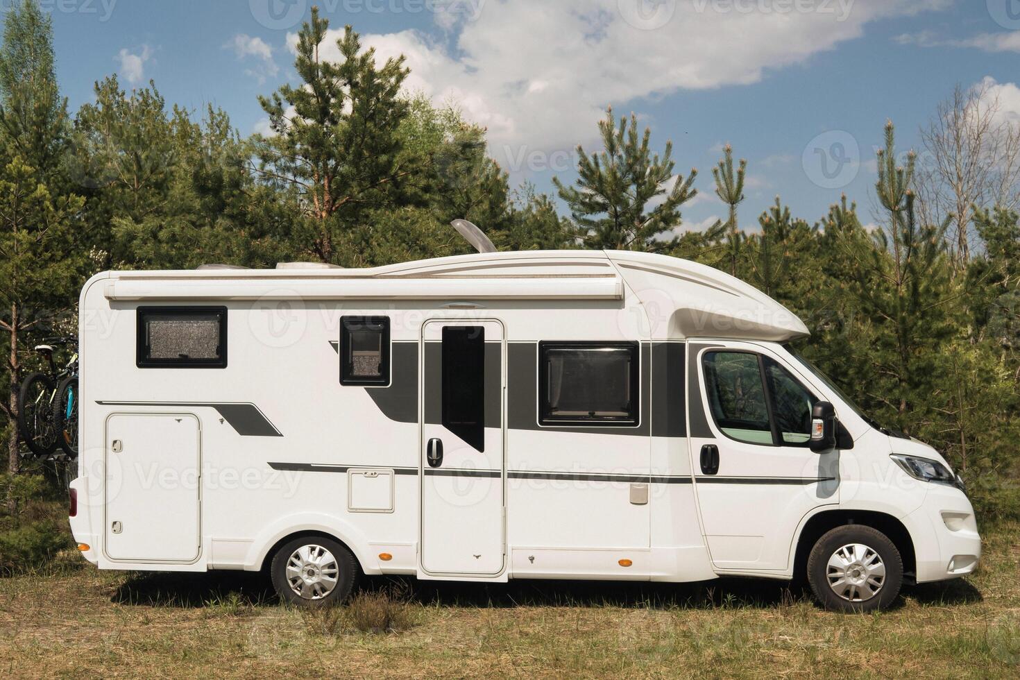 a vacation trip in a motorhome, a rest in a van photo