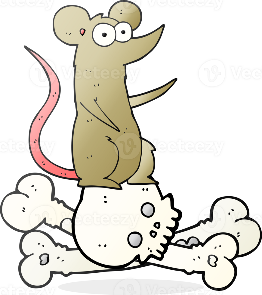cartoon rat on bones png