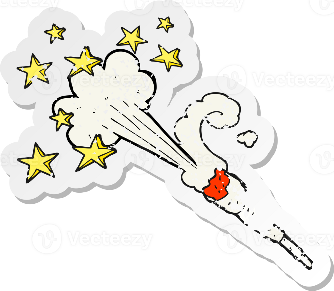 retro distressed sticker of a cartoon marijuana joint png