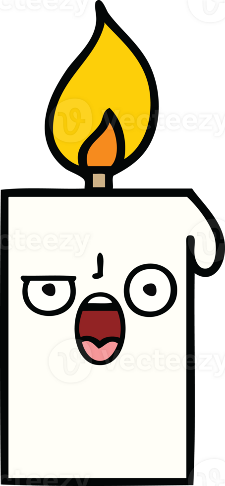 cute cartoon lit candle png