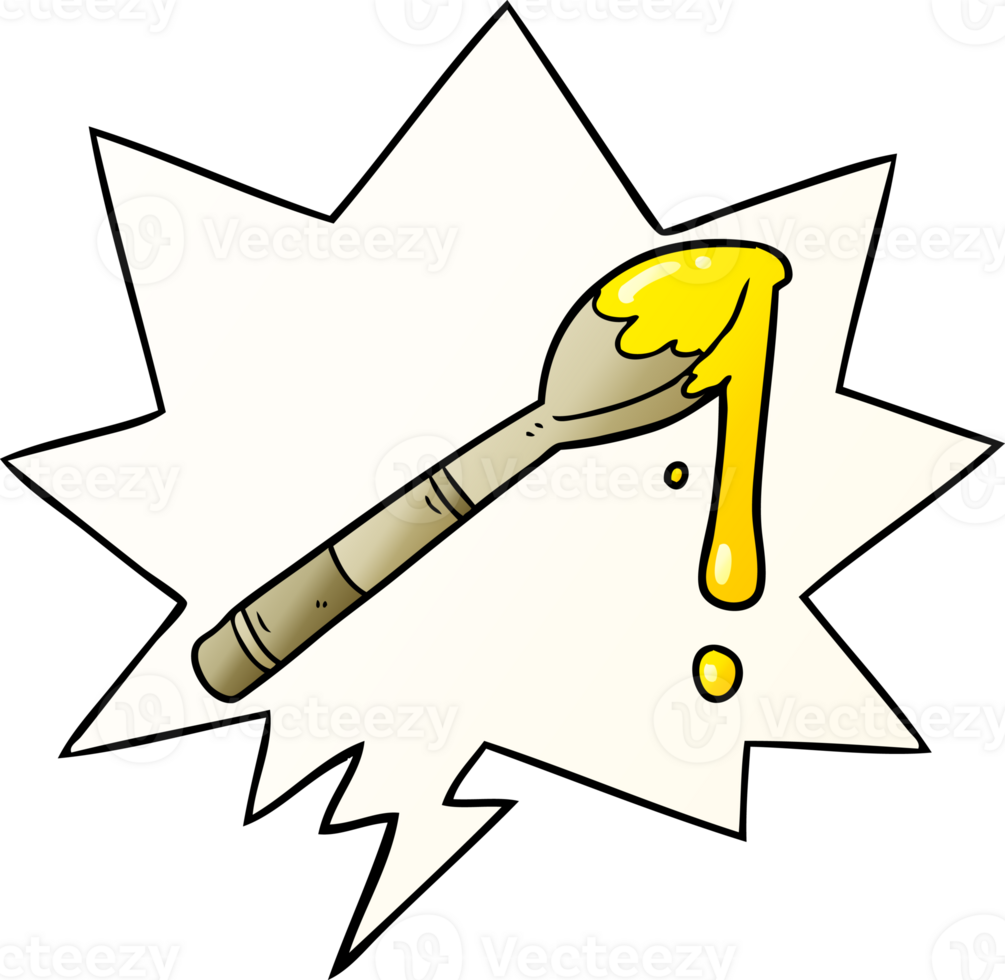 cartoon spoonful of honey and speech bubble in smooth gradient style png