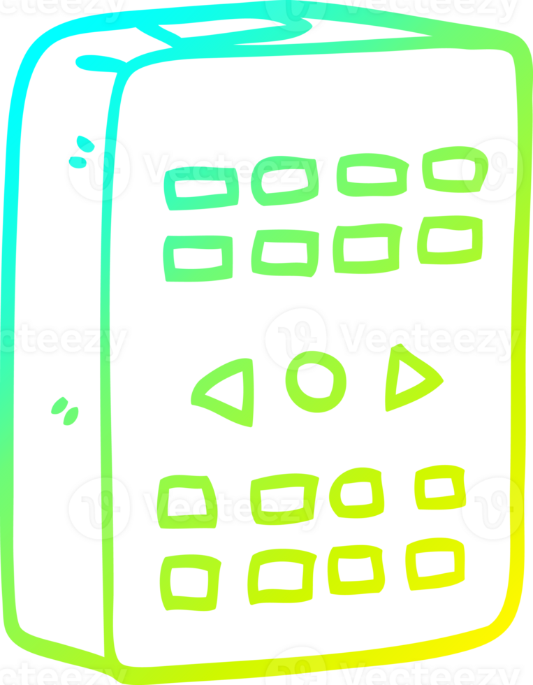 cold gradient line drawing cartoon old remote control png