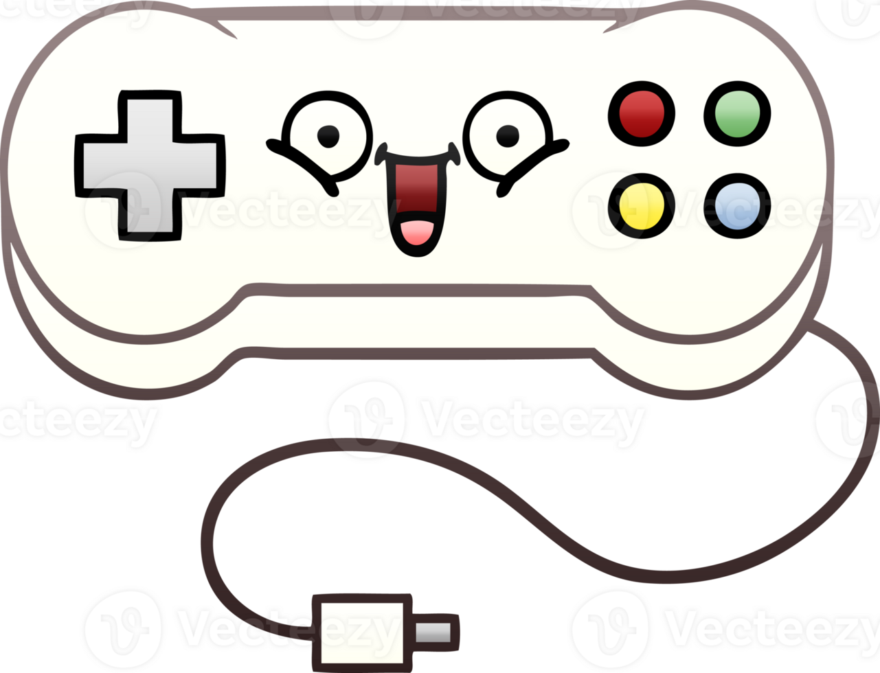 gradient shaded cartoon game controller png