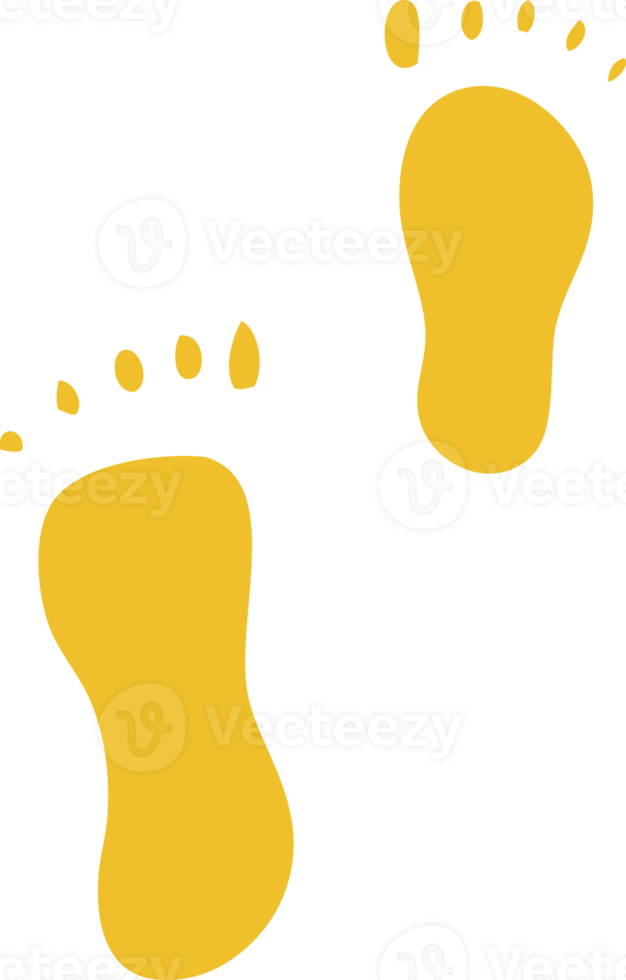 flat color illustration cartoon foot prints png