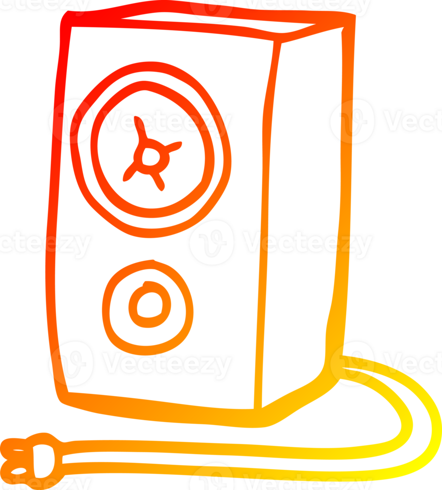 warm gradient line drawing cartoon old wood speaker png