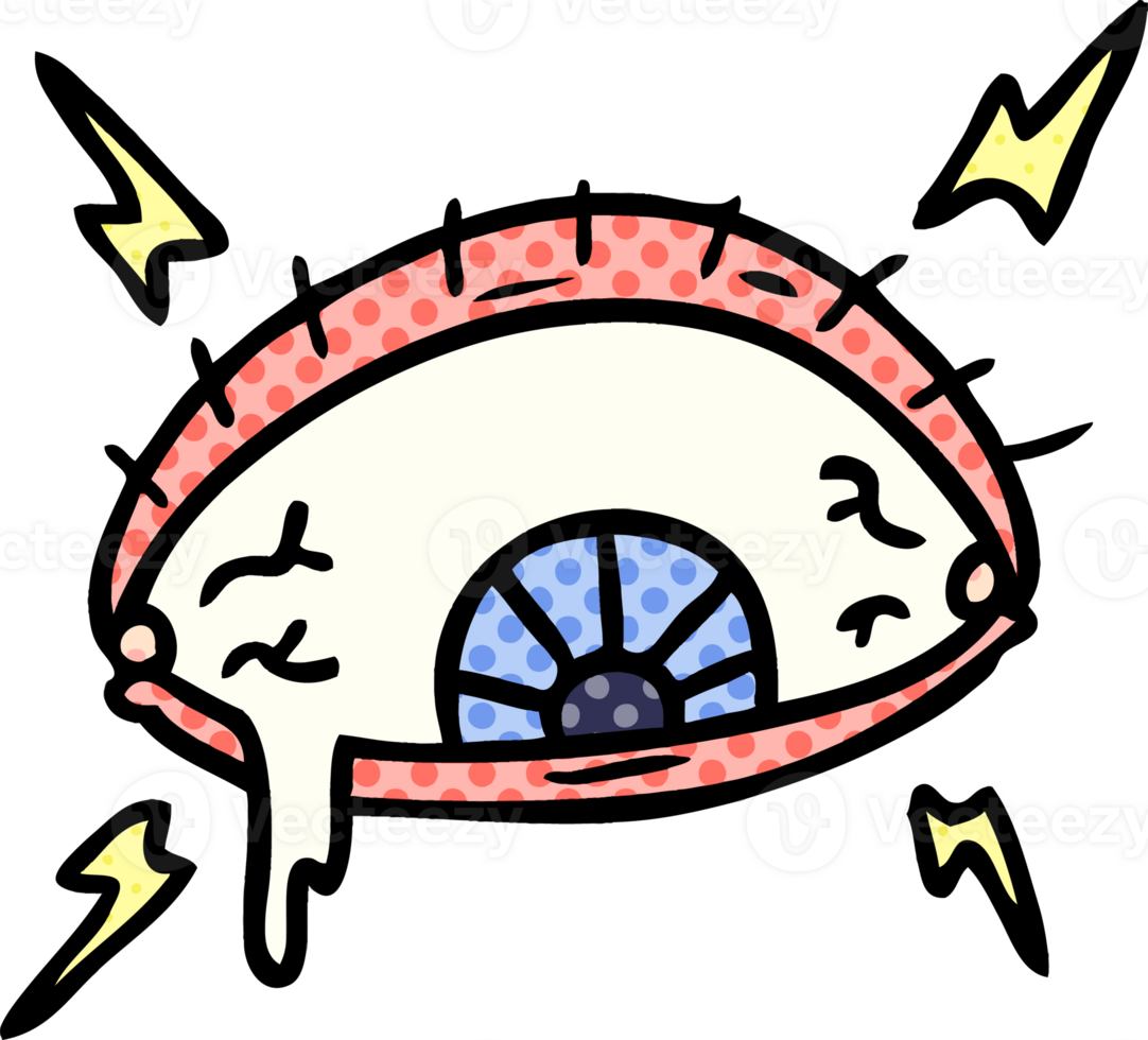 cartoon doodle of an enraged eye png