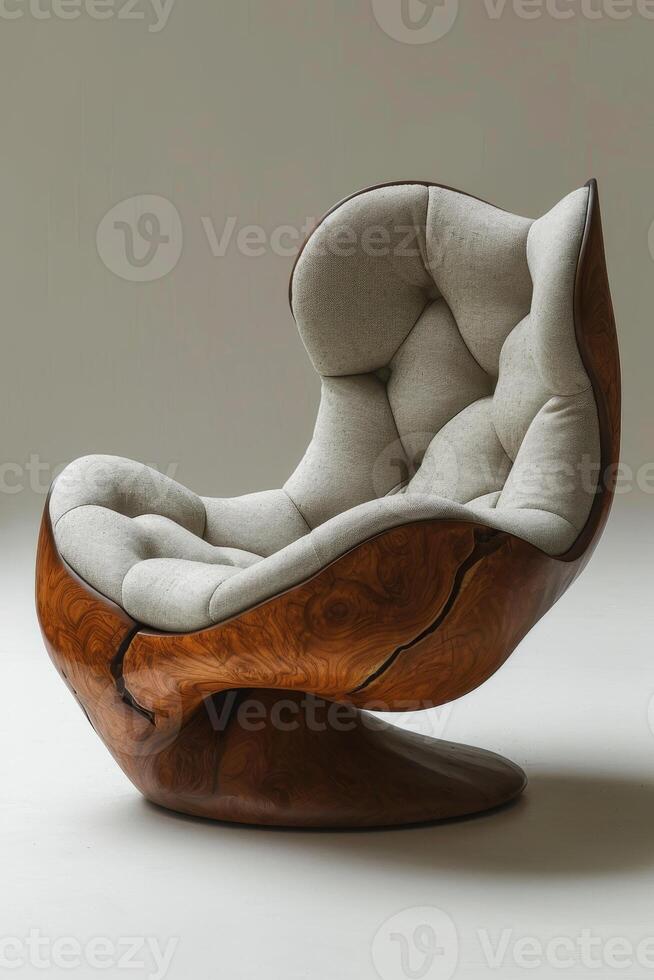 AI generated Modern designer armchair on a white background photo