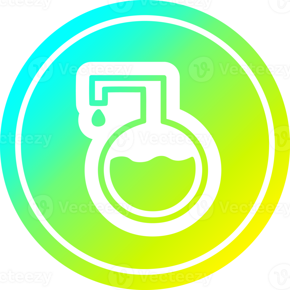 science experiment circular in cold gradient spectrum png