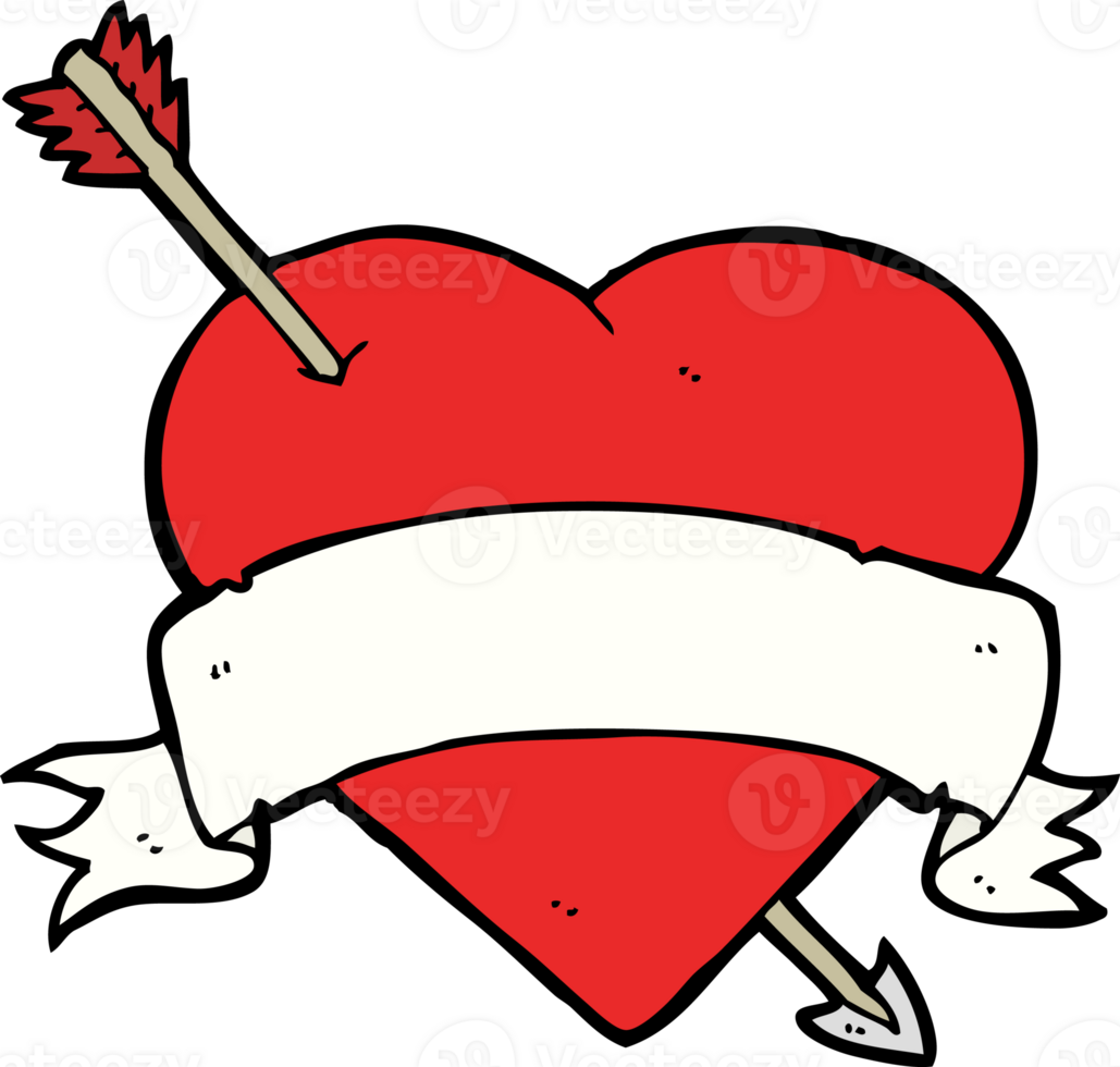 cartoon love heart tattoo png