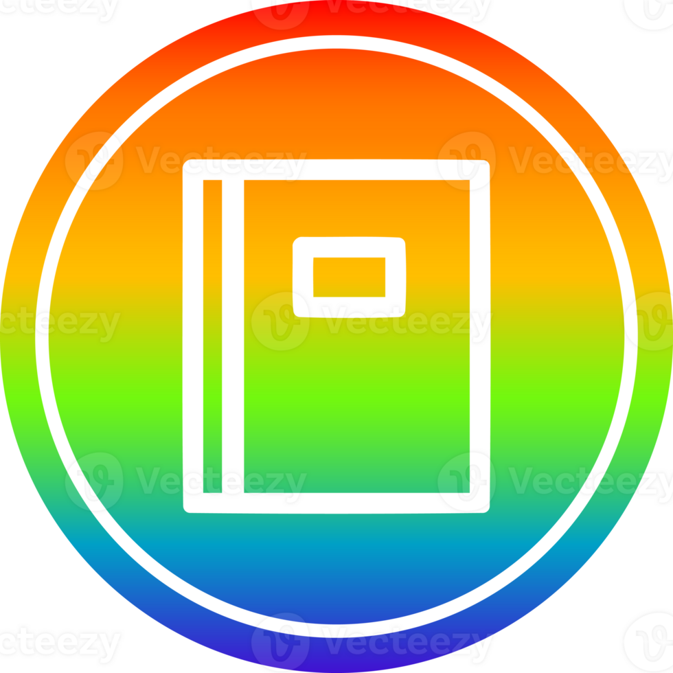 note book circular in rainbow spectrum png
