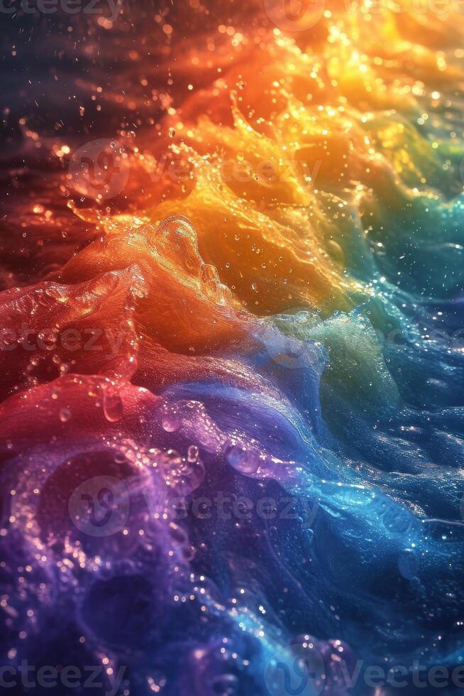 AI generated Multicolored splashes of colors on a black background. 3d illustration photo
