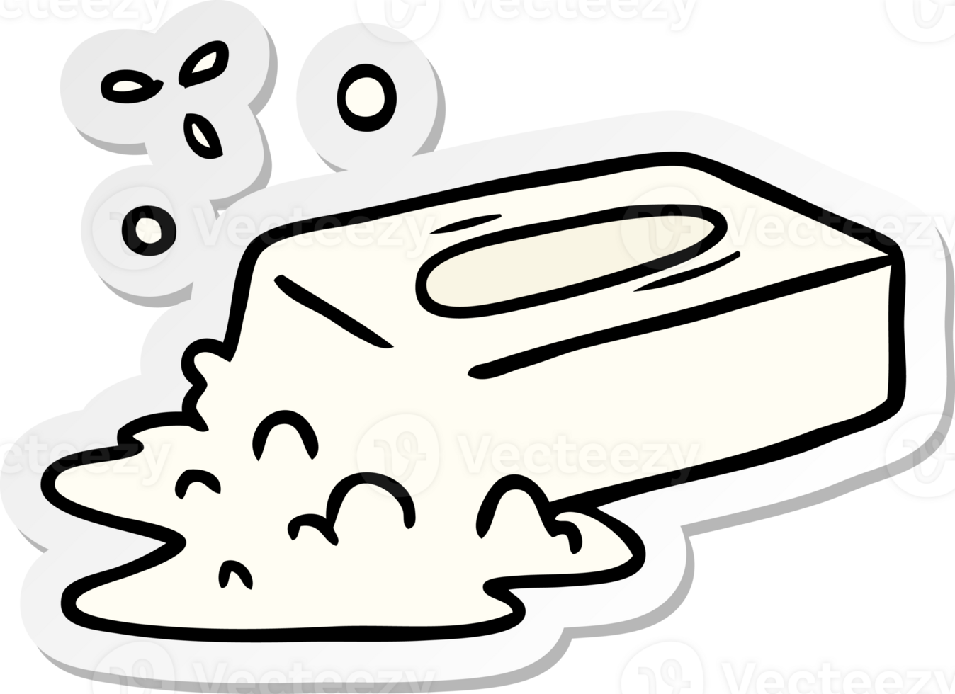 sticker cartoon doodle of a bubbled soap png