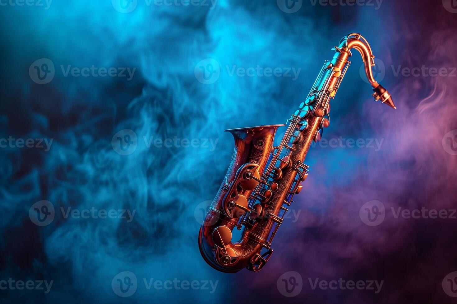 AI generated A saxophone instrument for playing jazz music on it photo