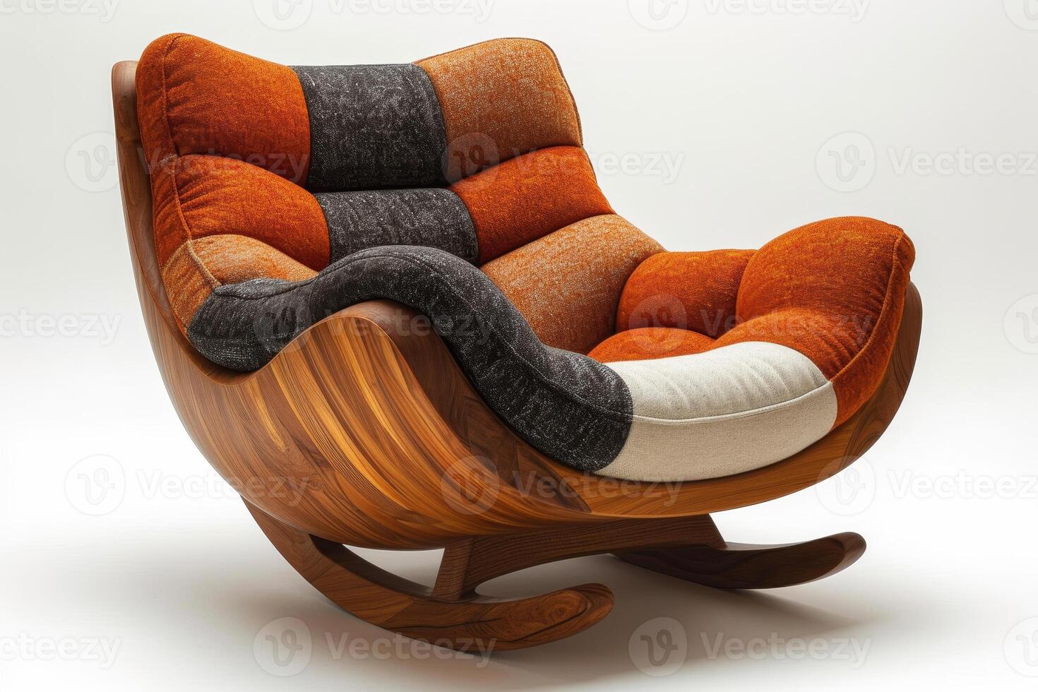 AI generated An old-fashioned designer rocking chair highlighted on a white background photo