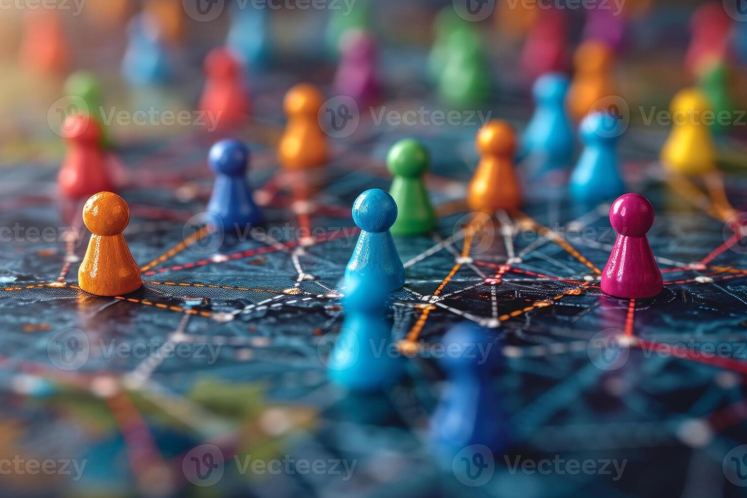 AI generated the social network community team. The concept of connections between people photo