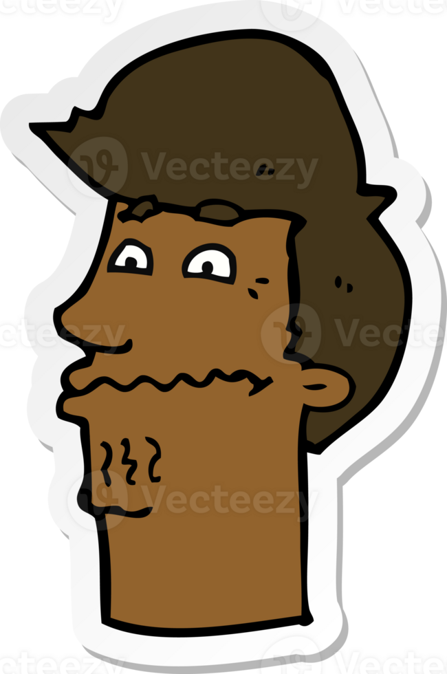 sticker of a cartoon nervous man png