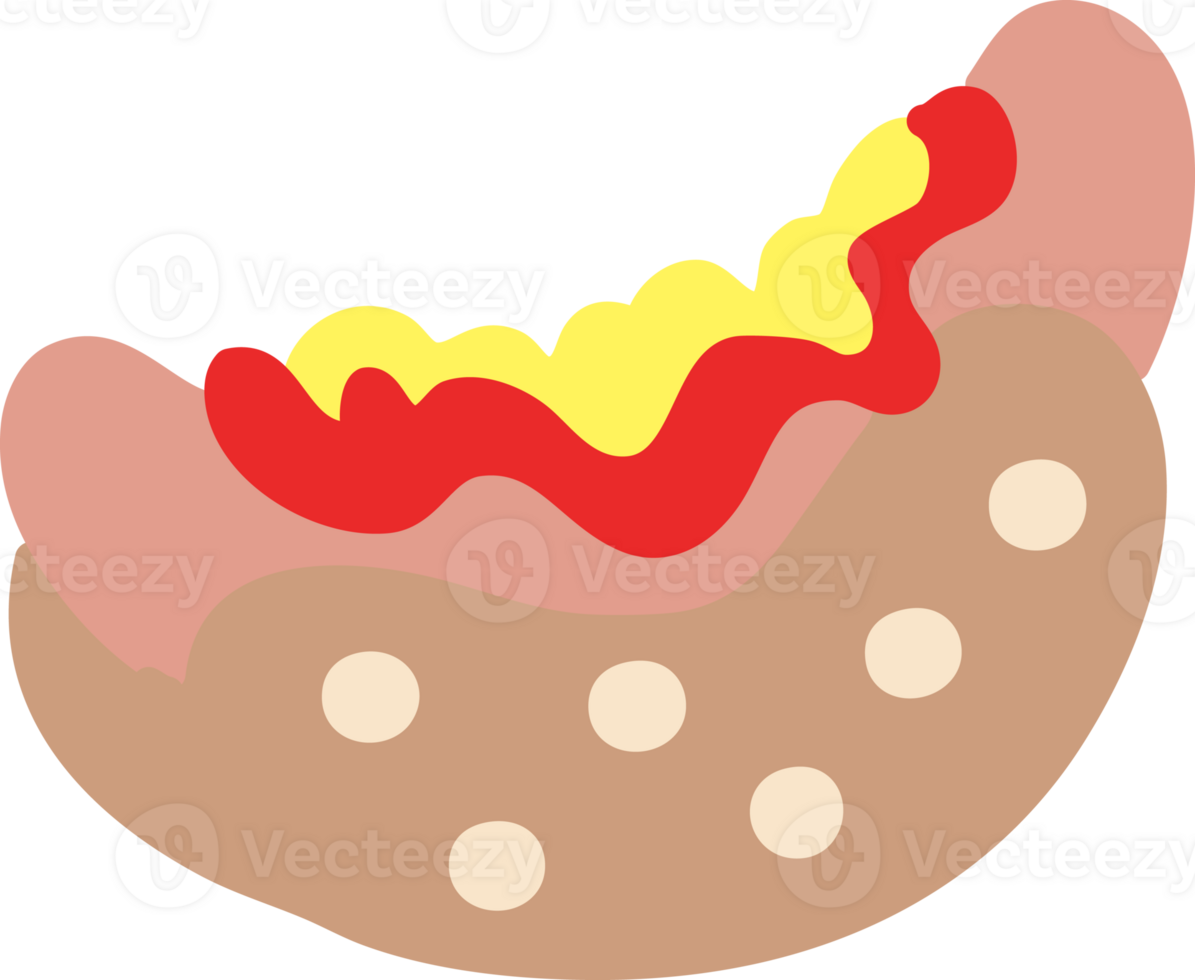 hotdog with ketchup and mustard png
