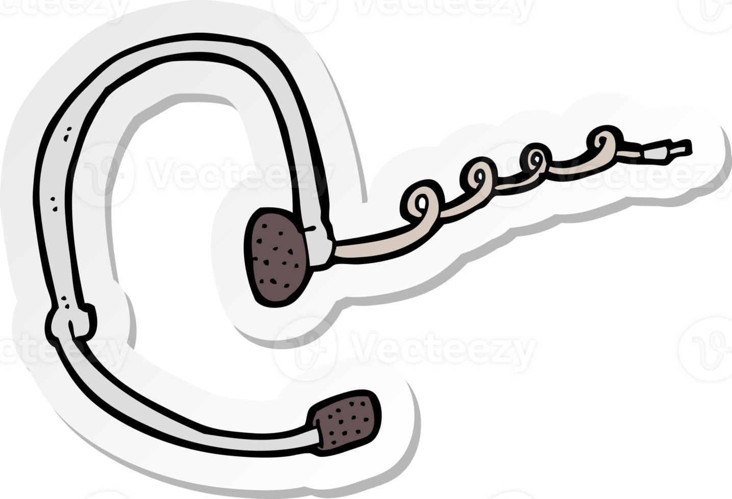 klistermärke av ett tecknat callcenter-headset png