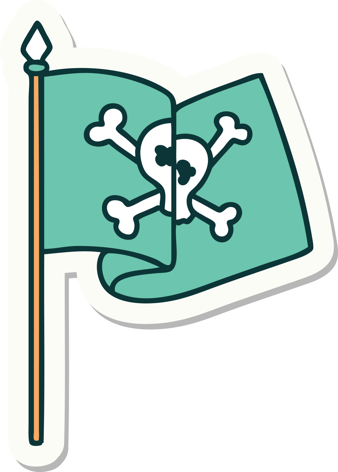 Sticker Of Tattoo In Traditional Style Of A Pirate Flag 39915982 PNG sticker-of-tattoo-in-traditional-style-of-a-pirate-flag-39915982-png