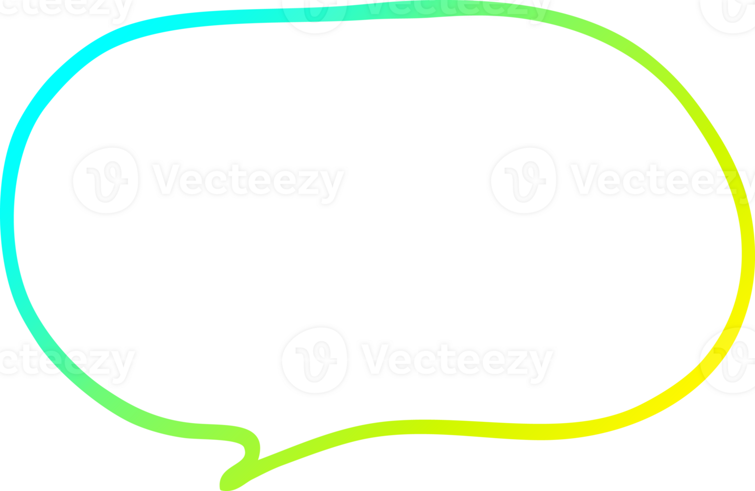 cold gradient line drawing of a cartoon expression bubble png