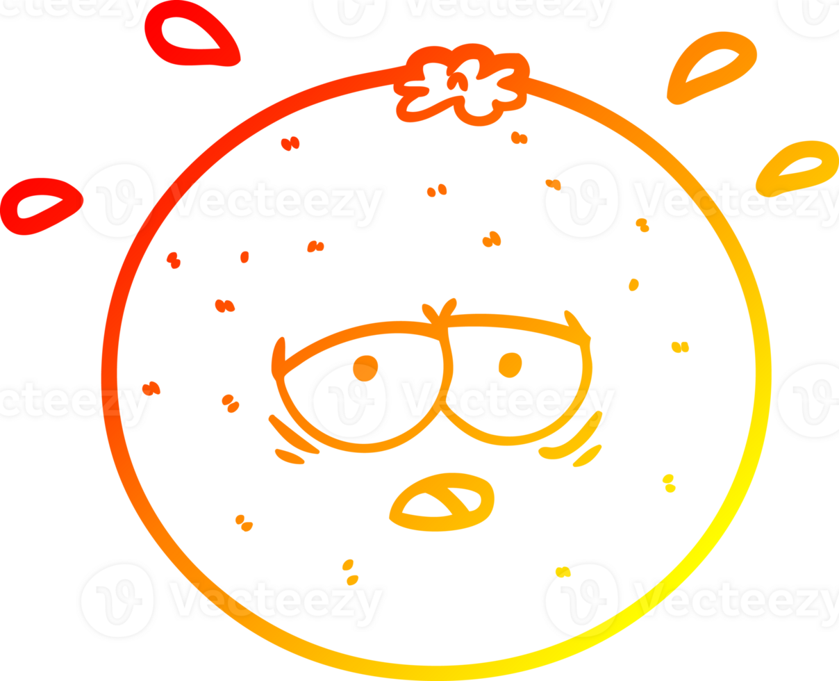 caloroso gradiente linha desenhando do uma desenho animado laranja png