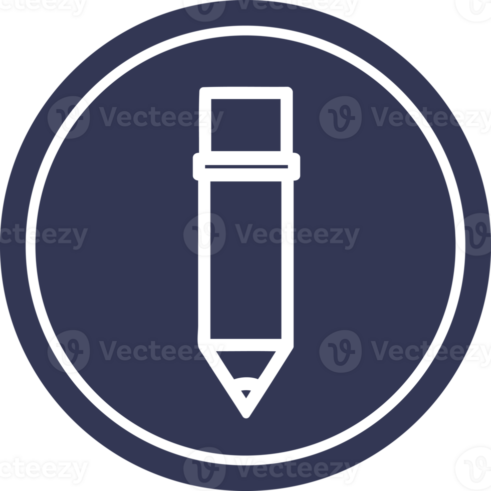simple pencil circular icon symbol png