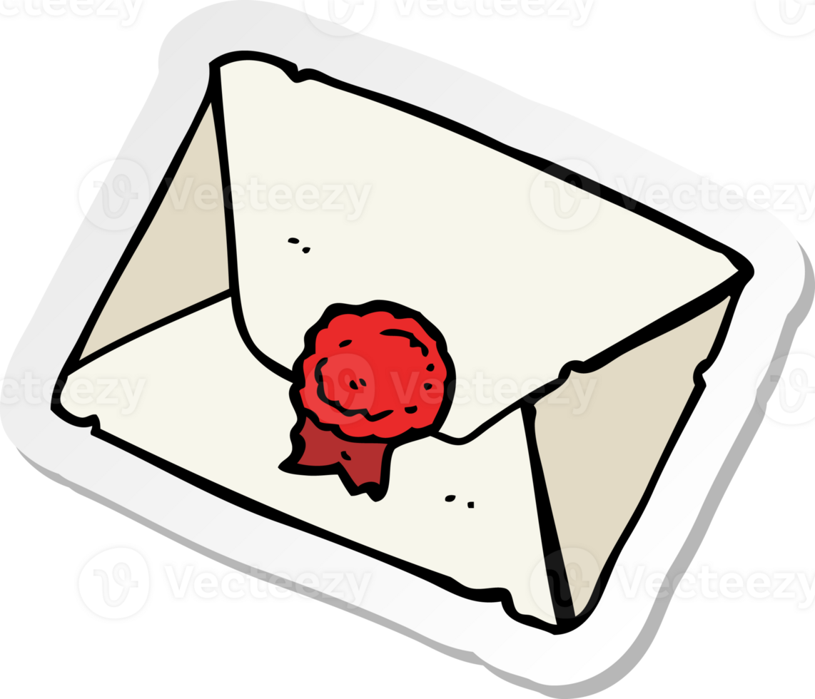 sticker of a cartoon old letter png