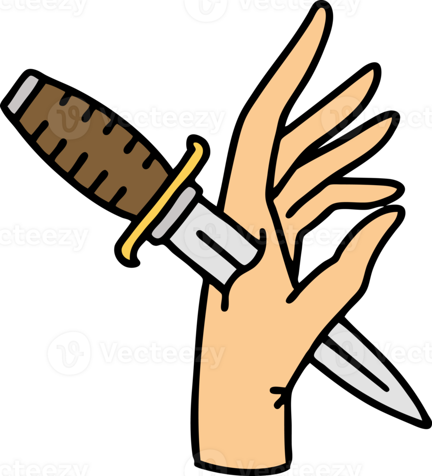 tattoo in traditional style of a dagger in the hand png