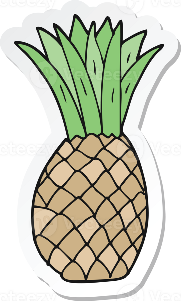 adesivo di un ananas cartone animato png