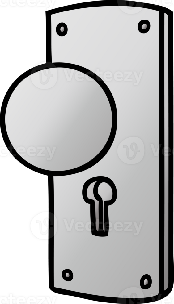 hand drawn gradient cartoon doodle of a door handle png