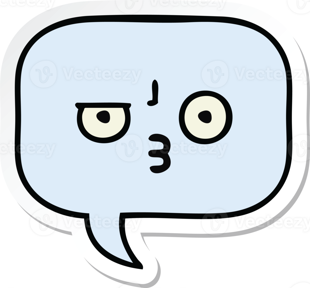 sticker of a cute cartoon speech bubble png
