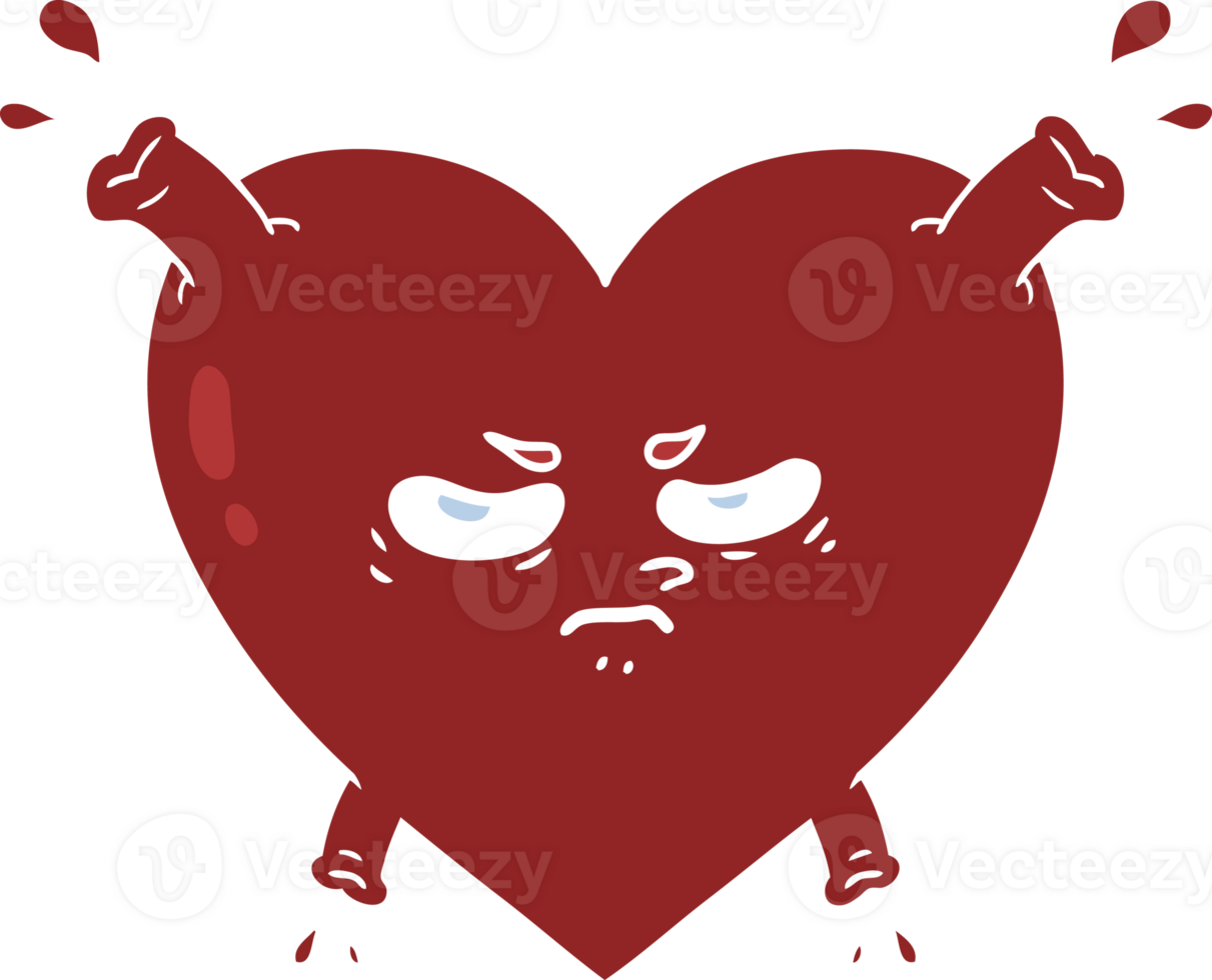 flat color style cartoon heart png