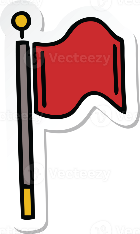 sticker of a cute cartoon red flag png