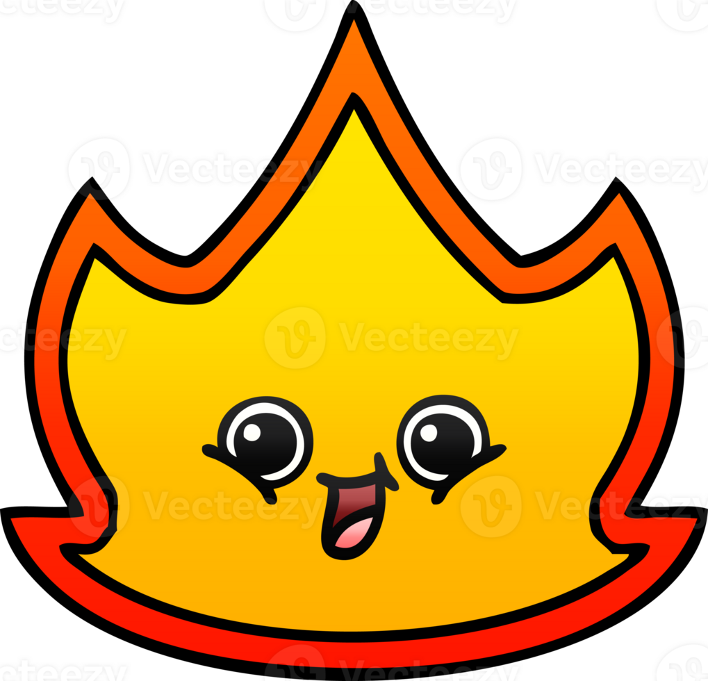 gradient shaded cartoon of a fire png
