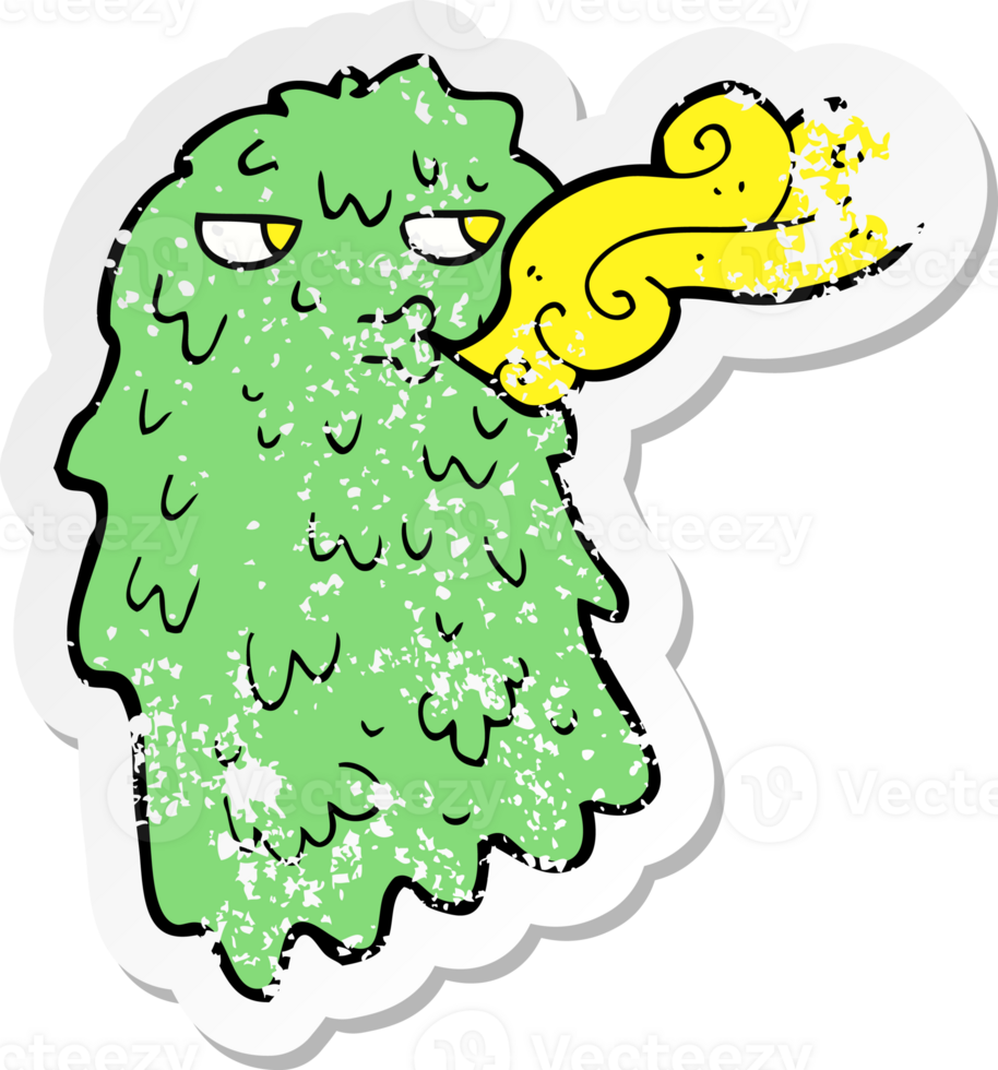 retro distressed sticker of a cartoon gross ghost png