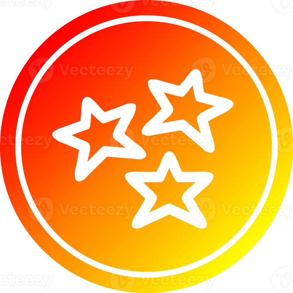 étoile formes circulaire icône avec chaud pente terminer png