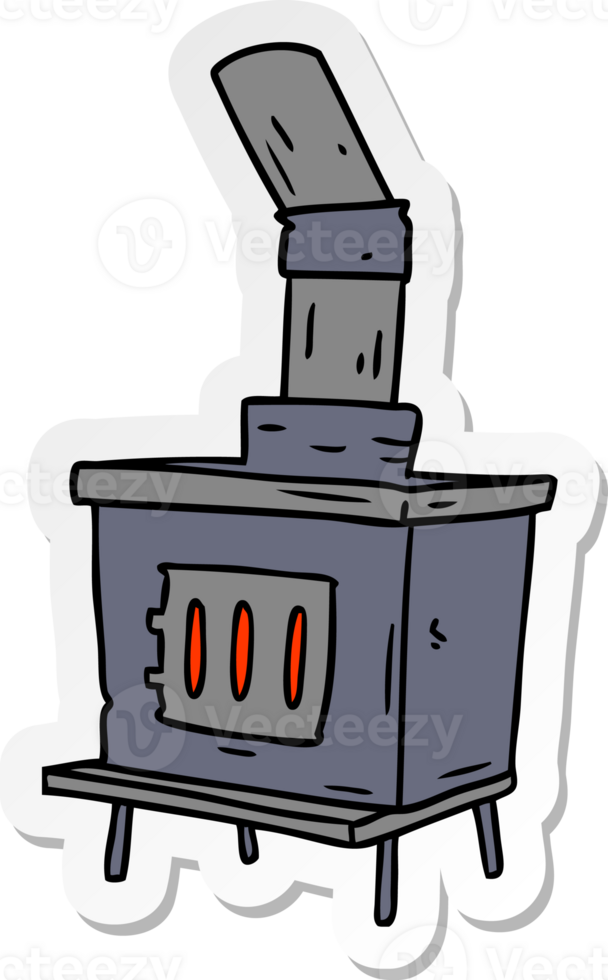 hand drawn sticker cartoon doodle of a house furnace png