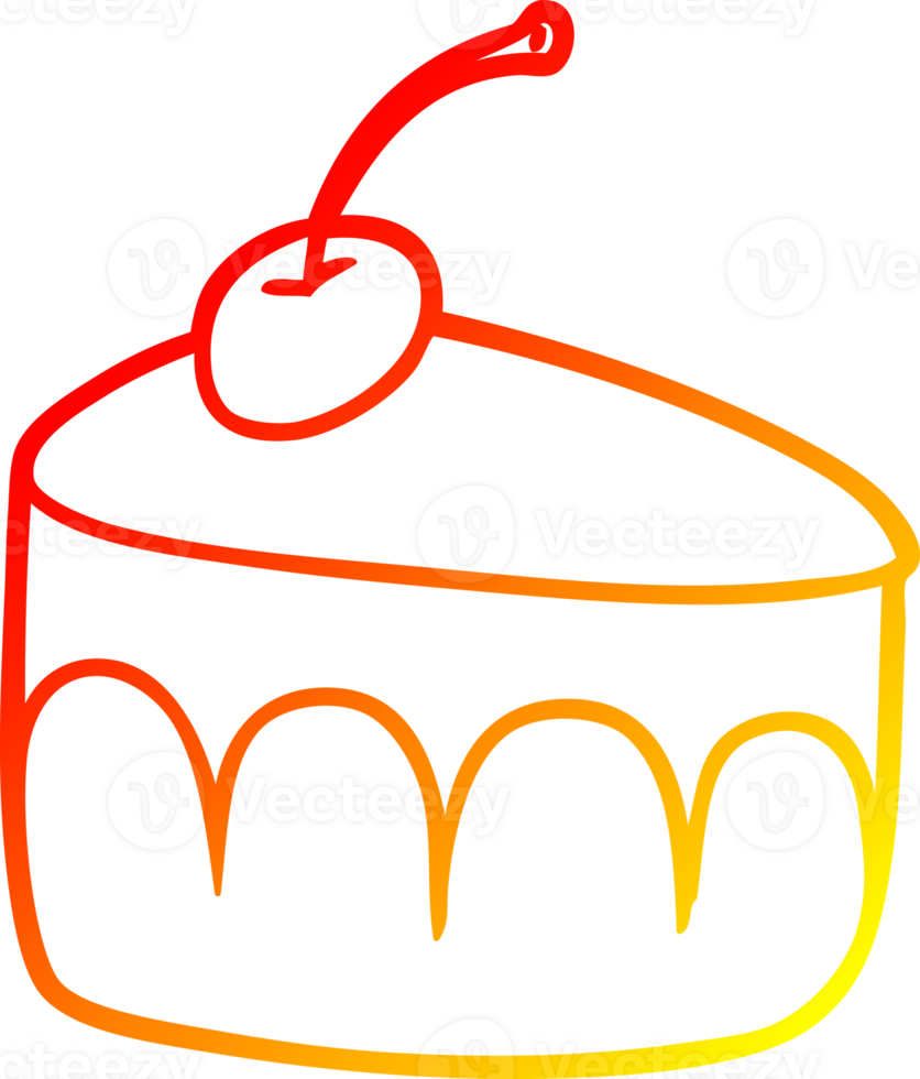 warm gradient line drawing of a tasty dessert png