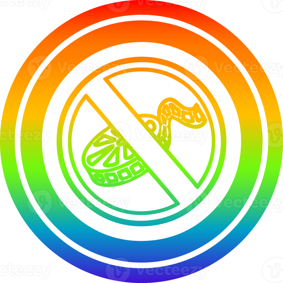 no filming circular icon with rainbow gradient finish png