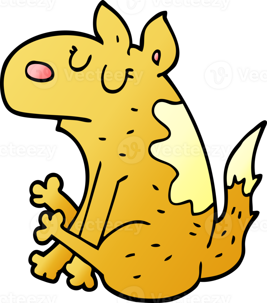 cartoon doodle dog sitting png