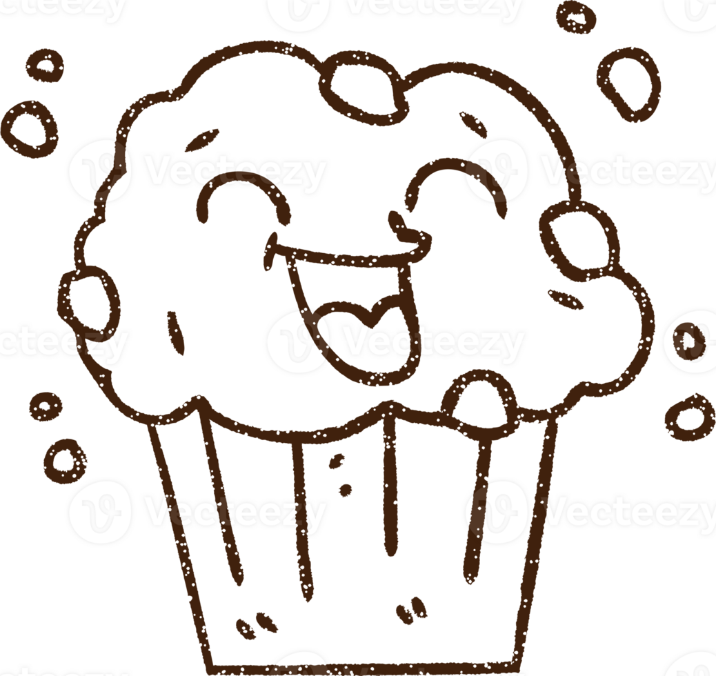 Chocolate Muffin Charcoal Drawing png