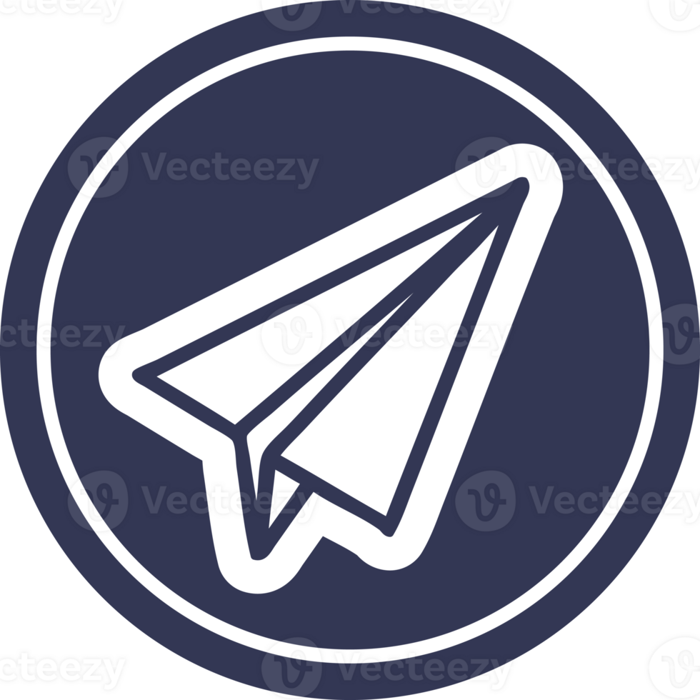 paper plane circular icon symbol png