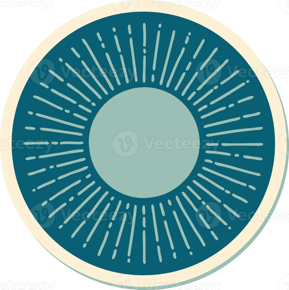 sticker of tattoo in traditional style of a sun png