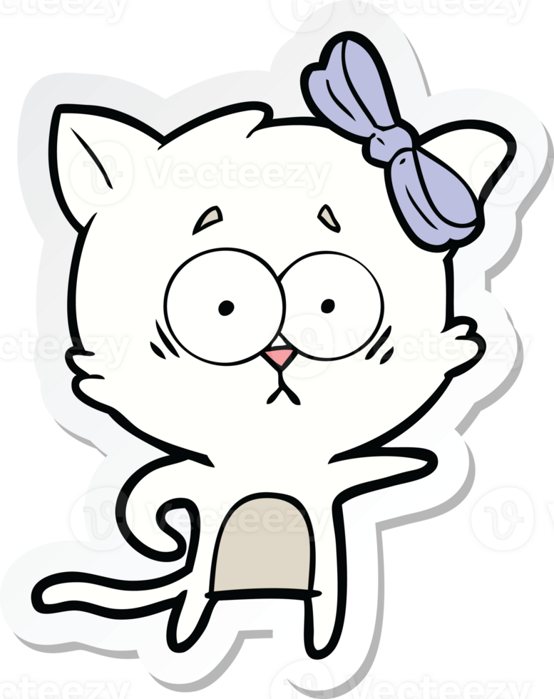 sticker of a cartoon cat png