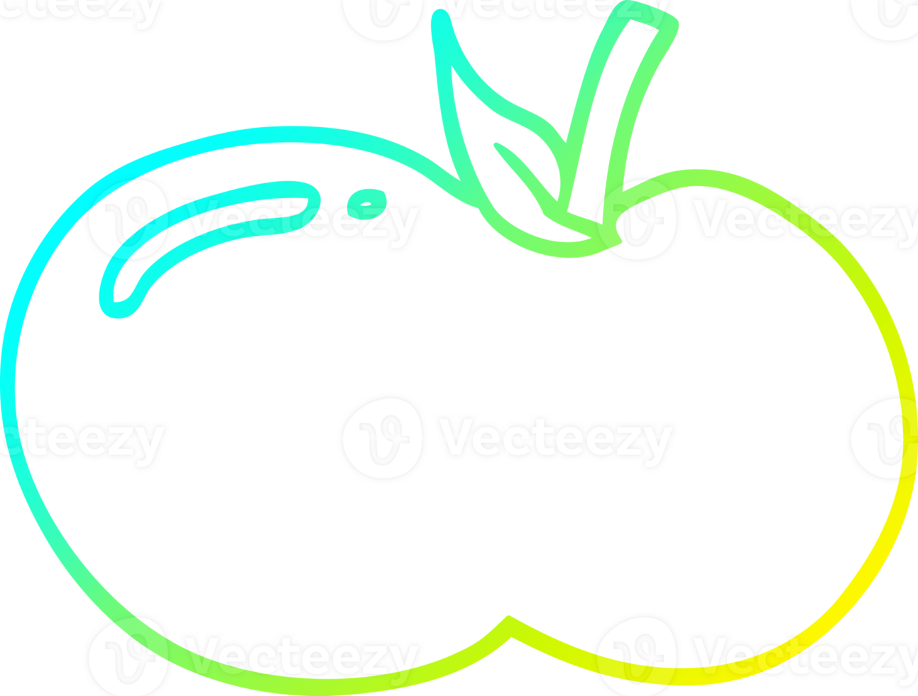 cold gradient line drawing cartoon apple png