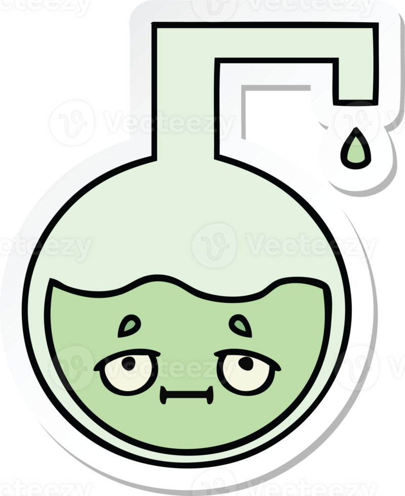 sticker of a cute cartoon science experiment png