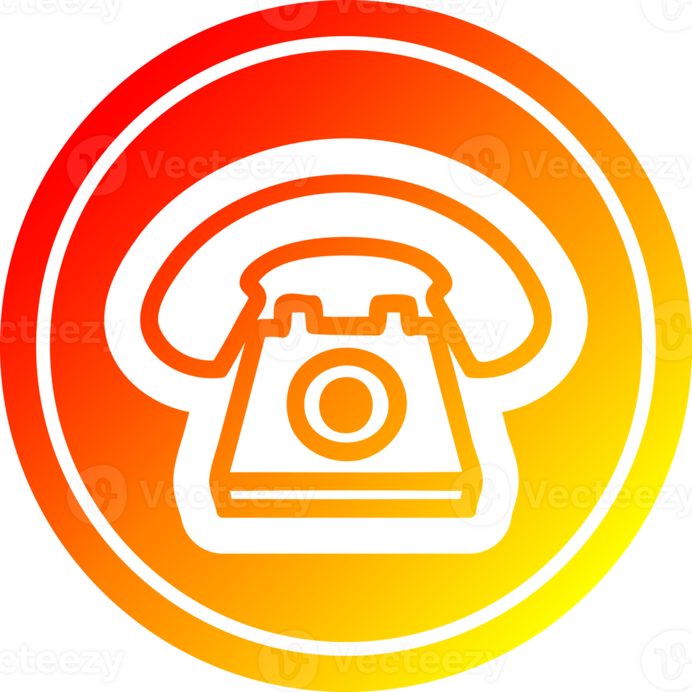 old telephone circular in hot gradient spectrum png