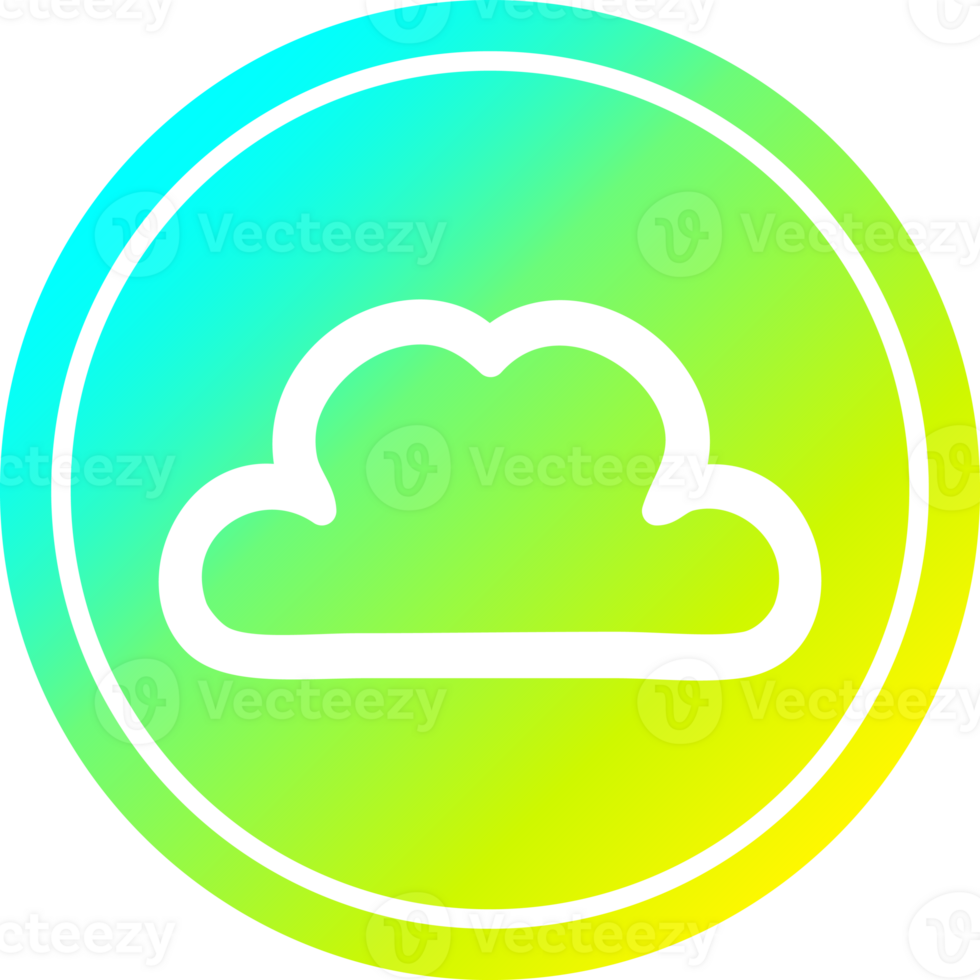 simples nuvem circular ícone com legal gradiente terminar png